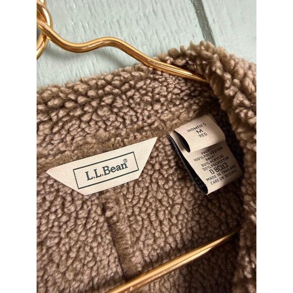 Vintage L.L. Bean Sherpa-Lined Faux Suede Vest – Women’s Medium - Picture 3 of 5